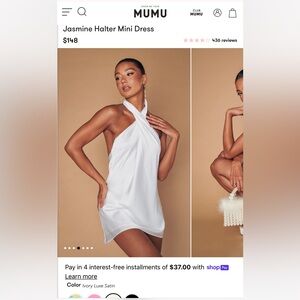 Show Me Your MuMu Jasmine Halter Mini Dress in Ivory